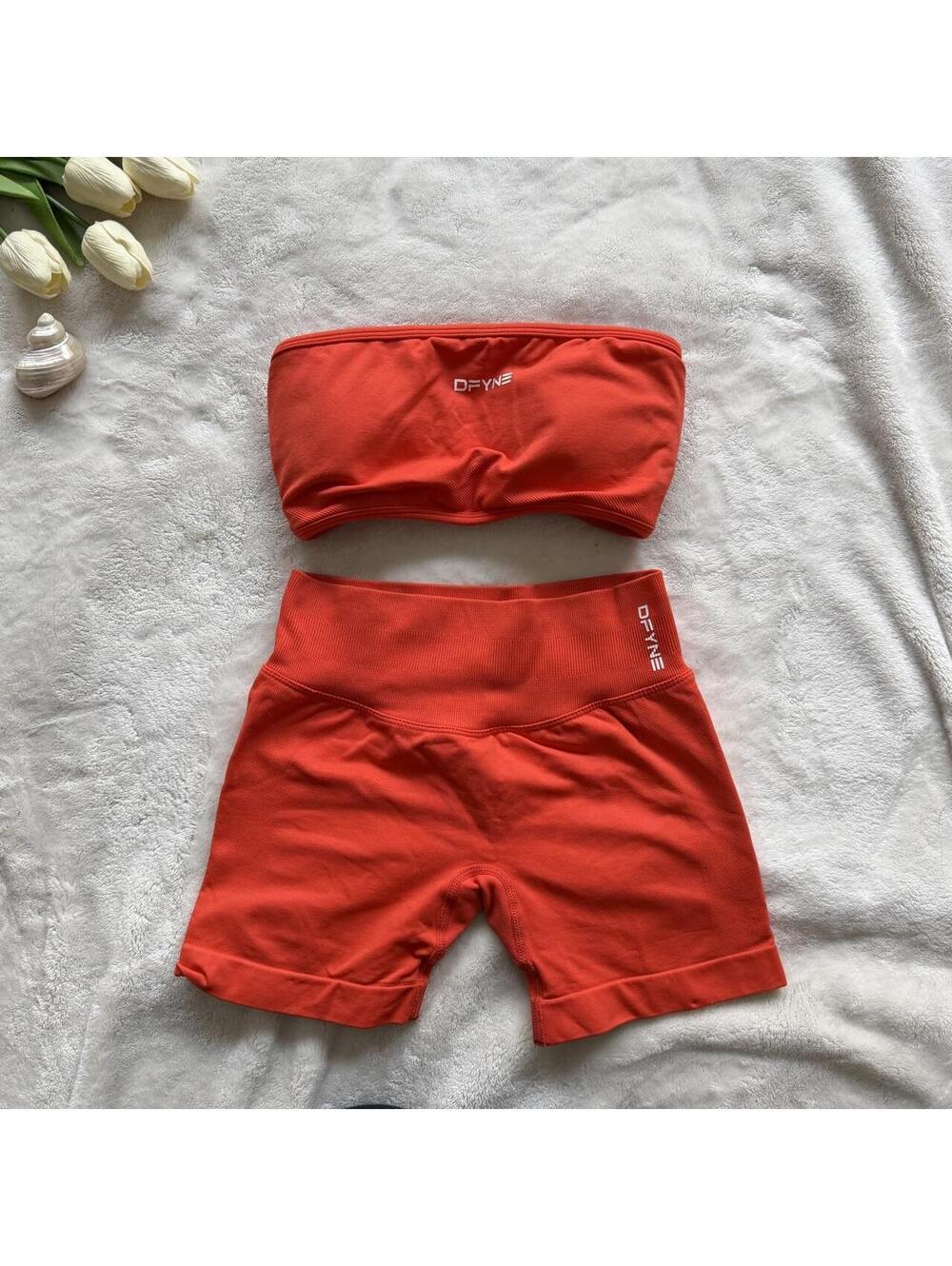 Dfyne impact matching sports bra + shorts set